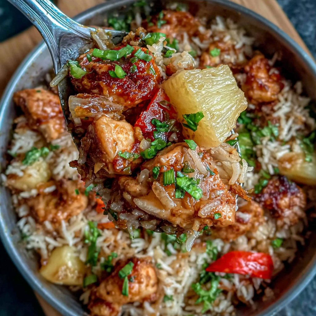 Pineapple Chicken And Rice Skillet