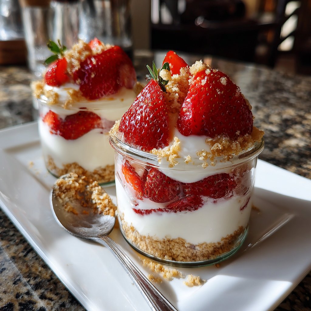 Strawberry Vanilla Yogurt Breakfast Cups