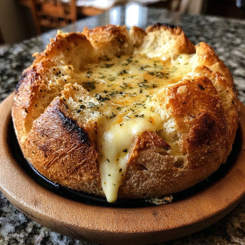 Fondue with Swiss Cheese and Garlic