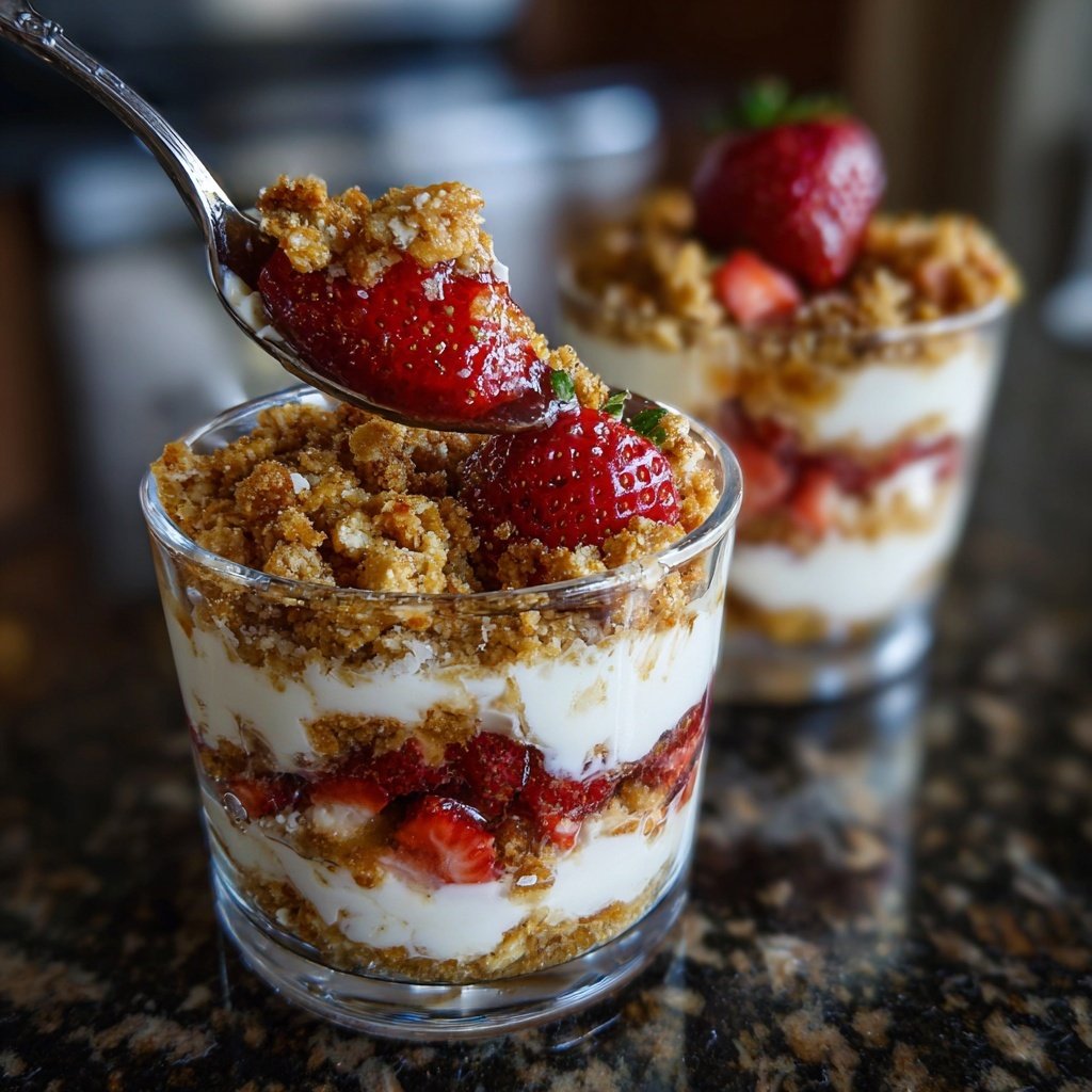 Strawberry Oat Cheesecake Parfaits