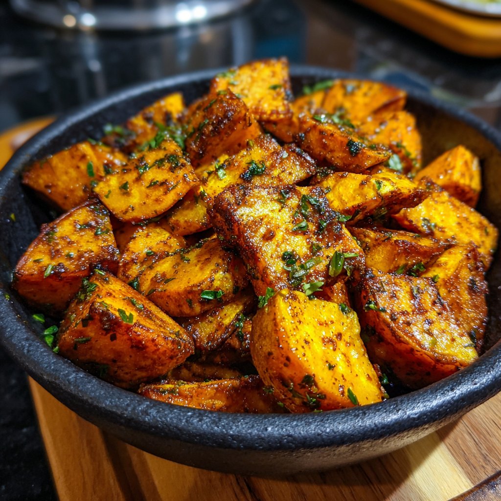Jamaican Jerk Roasted Sweet Potatoes