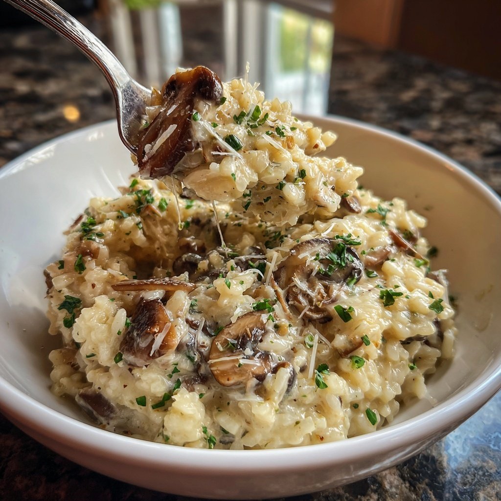 Creamy Mushroom Garlic Rice