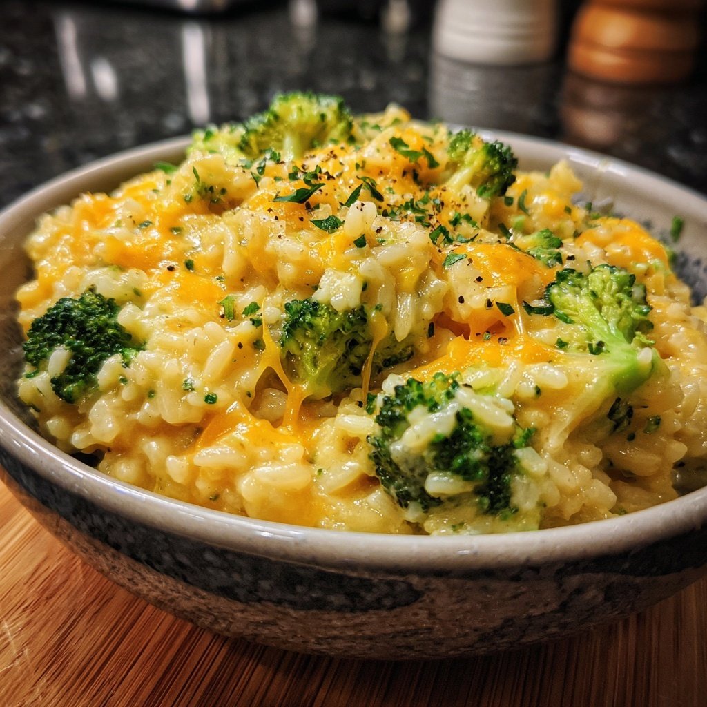 Creamy Broccoli Cheddar Rice