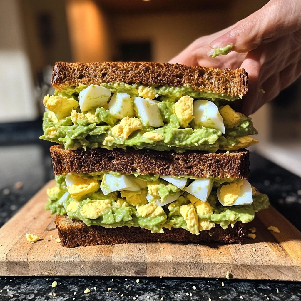 Budget-Friendly Avocado Egg Salad Sandwich Lunch