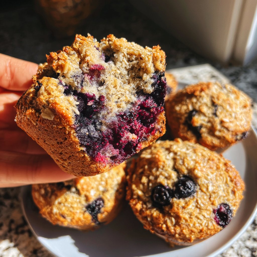 Healthy Blueberry Oat Muffins