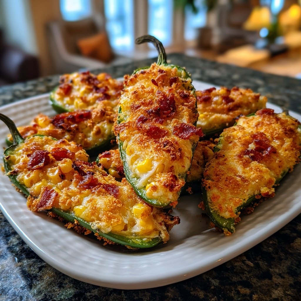 Jalapeno Poppers Stuffed with Corn