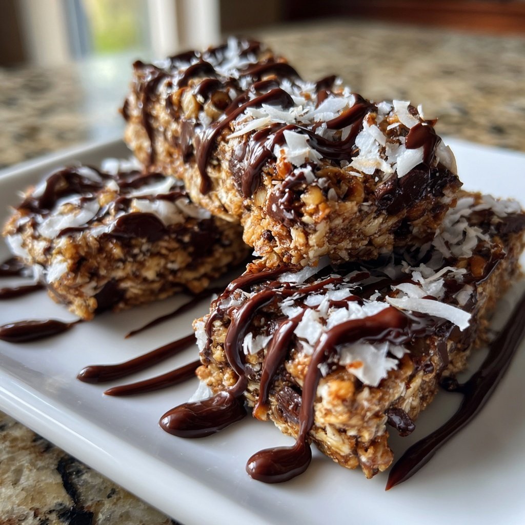 Chocolate Hazelnut Coconut Snack Bars