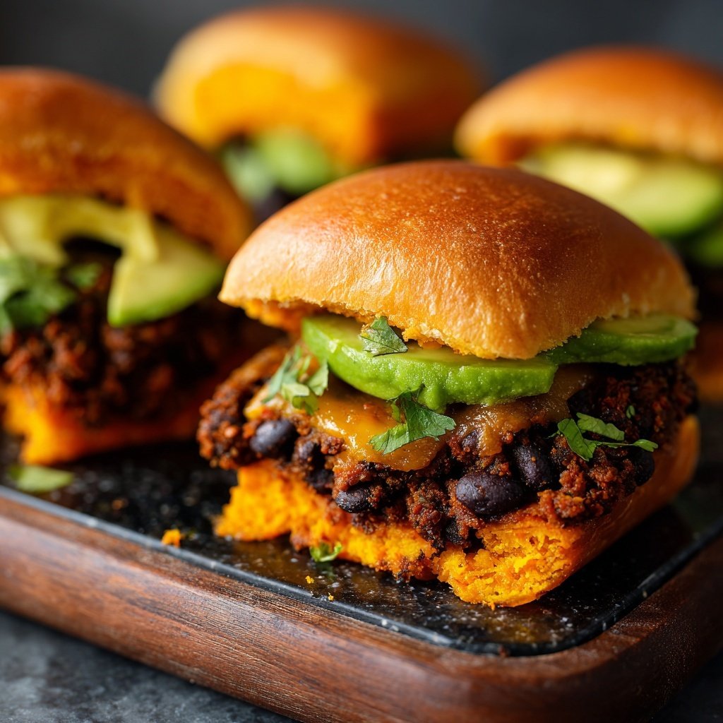 Easy Slider Sweet Potato Black Bean Sliders