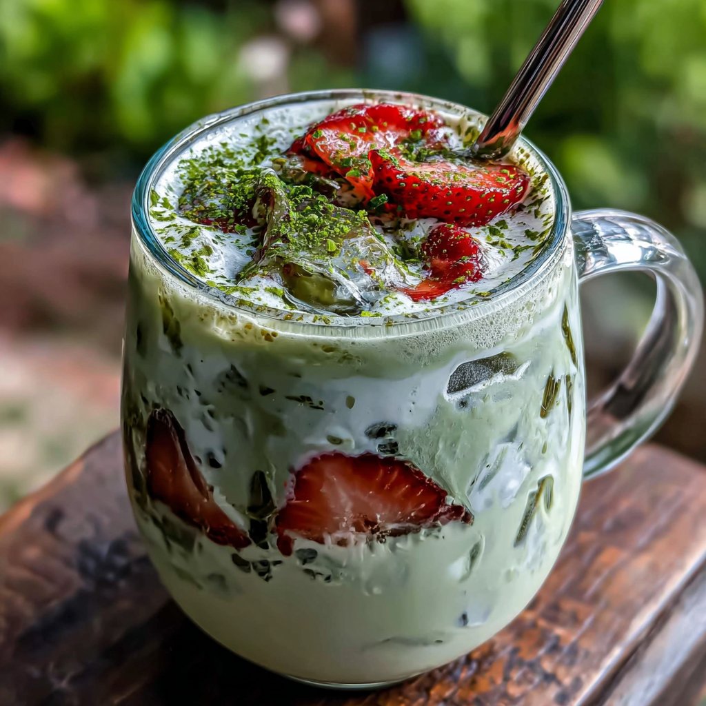 Strawberry Matcha Latte Iced Version